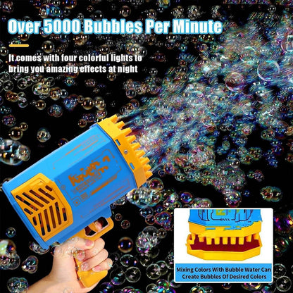 69 Holes Big Rechargeable Powerful Machine Bubble Gun Toys for Kids Adults, Bubble Makers, Big Rocket Boom Bubble Blower Best Gifts - infinityexculsivestore.com