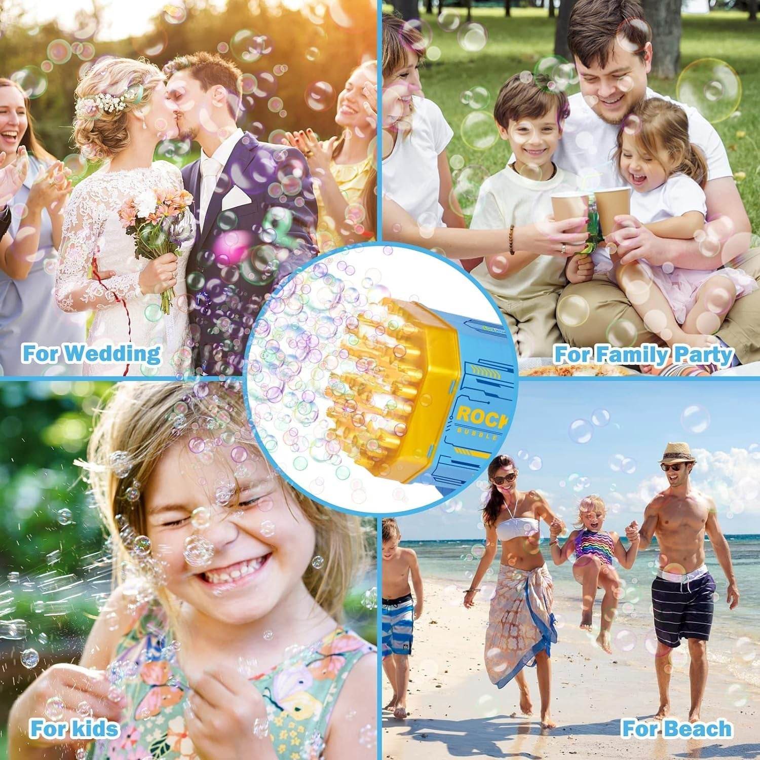69 Holes Big Rechargeable Powerful Machine Bubble Gun Toys for Kids Adults, Bubble Makers, Big Rocket Boom Bubble Blower Best Gifts - infinityexculsivestore.com