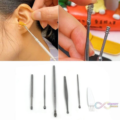 6Pcs Earwax Removal Kit | Ear Cleansing Tool Set | Ear Curette Ear Wax Remover Tool - infinityexculsivestore.com