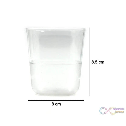 6pc Glasses Set With tray Stylish Transparent Water Glass / Juice Glass / Beer Glass / Wine Glass Plastic Glass Set - infinityexculsivestore.com