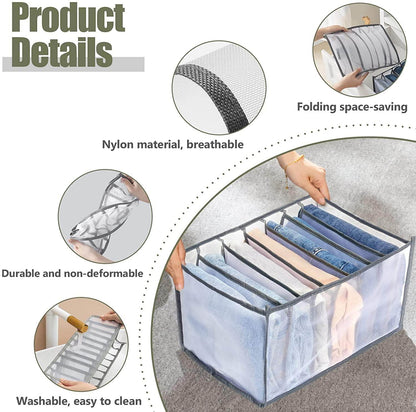 7 Grid Clothes Organizer for Wardrobe Storage - infinityexculsivestore.com