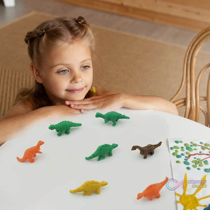 7 Piece Dinosaur Shaped Erasers for Kids - Animal Erasers, 3D Puzzle - infinityexculsivestore.com