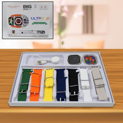 7 in 1 Ultra Smart watch Combo with Seven Classic Straps & Transparent Screen Guard (1 Set / Mix Color) - infinityexculsivestore.com