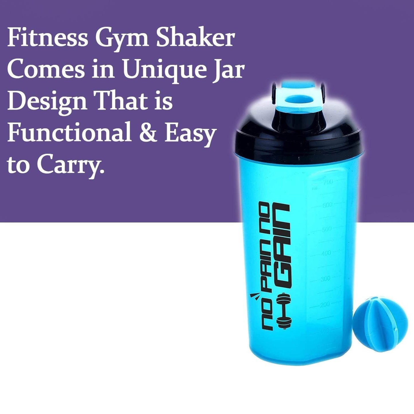 700ml Protein Shaker Bottle with Powder Storage 3-Compartment Gym Shake - infinityexculsivestore.com