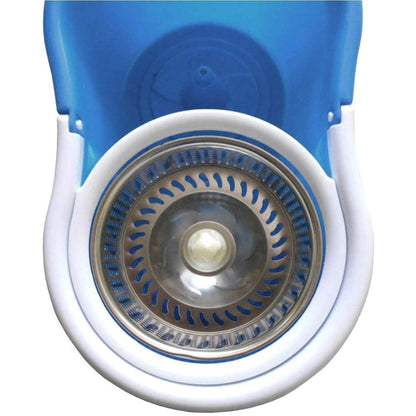 Heavy Duty Microfiber Spin Mop with Plastic Bucket & Rotating Steel Pole Head - infinityexculsivestore.com