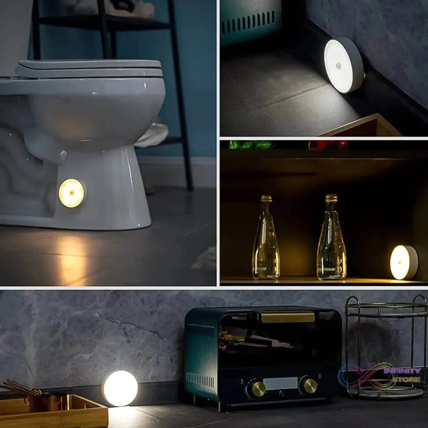 8 LED Night Lights With USB Charging & Double-Sided Adhesive Pads (1 Pc) - infinityexculsivestore.com