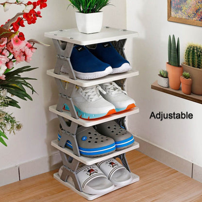 8-Layer Foldable Shoe Rack for Entryway - Heavy Duty Plastic Shoe Organizer - infinityexculsivestore.com