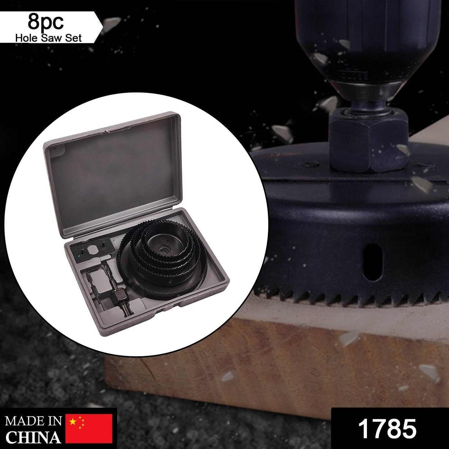 8-Piece Set Carbon Arbored Adjustable Hole Saw Set Round Circular (64 mm, 76mm1 89mm, 102mm & 127mm) - infinityexculsivestore.com