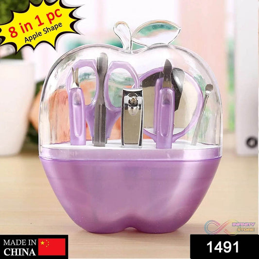 8 in 1 Apple Shape Manicure Set - infinityexculsivestore.com