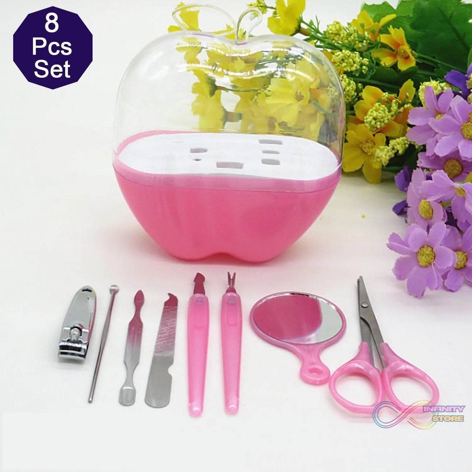 8 in 1 Apple Shape Manicure Set - infinityexculsivestore.com