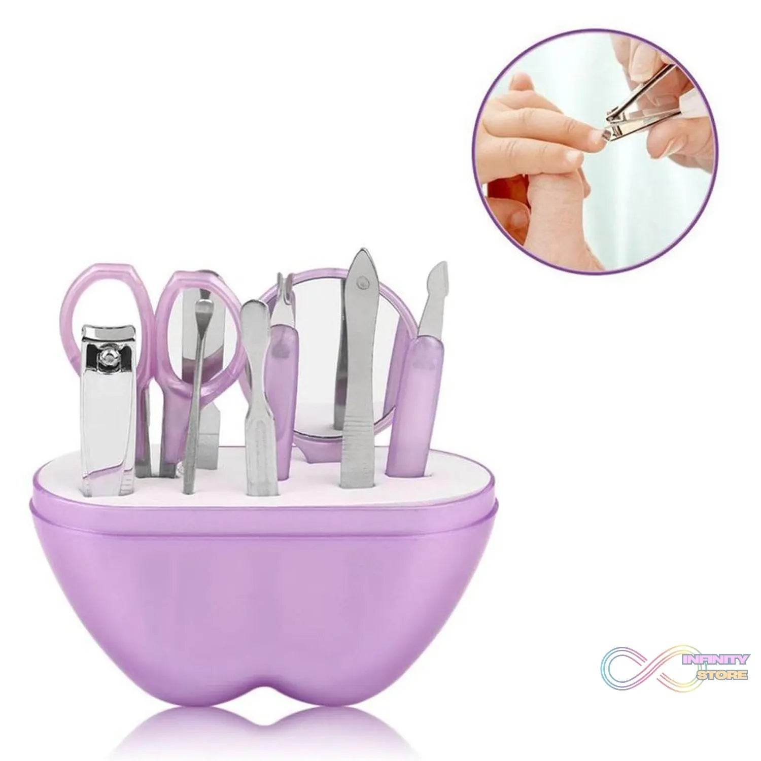 8 in 1 Apple Shape Manicure Set - infinityexculsivestore.com