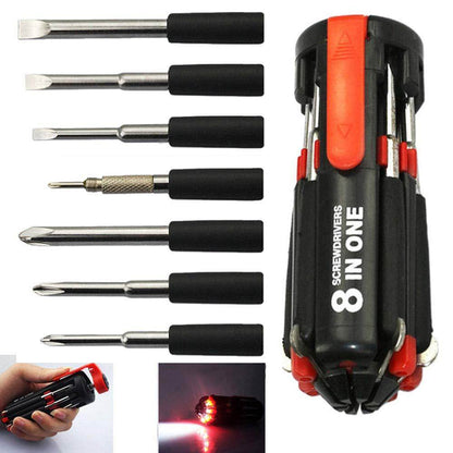 8 in 1 Multi-Function Screwdriver Kit with LED Portable Torch - infinityexculsivestore.com