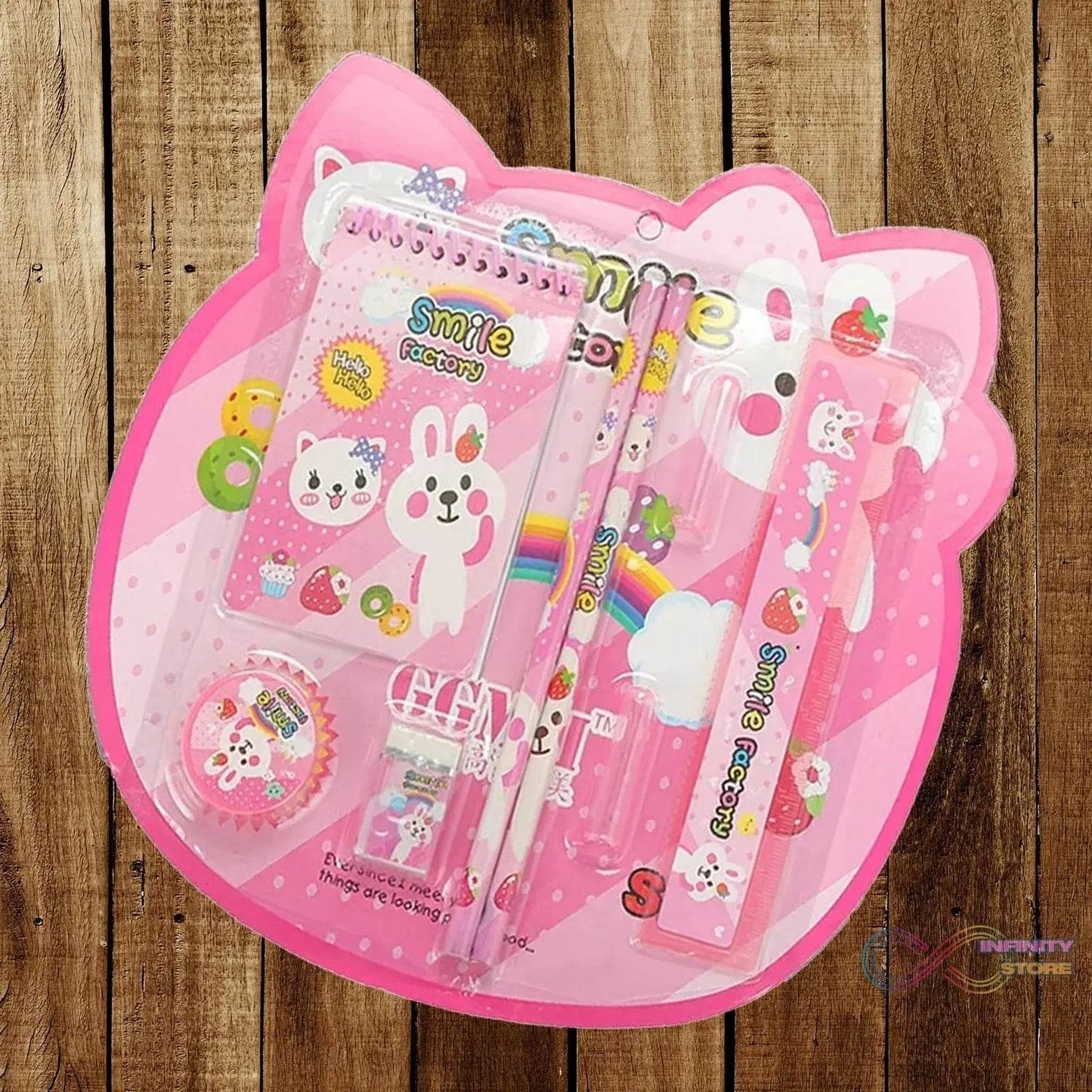 8 in1 Mix Stationery Gift Set for Kids, Stationary Set Including Pencil Ruler Rubber Pencil Sharpener, Pencil Cover, School, Office Product Gift - infinityexculsivestore.com