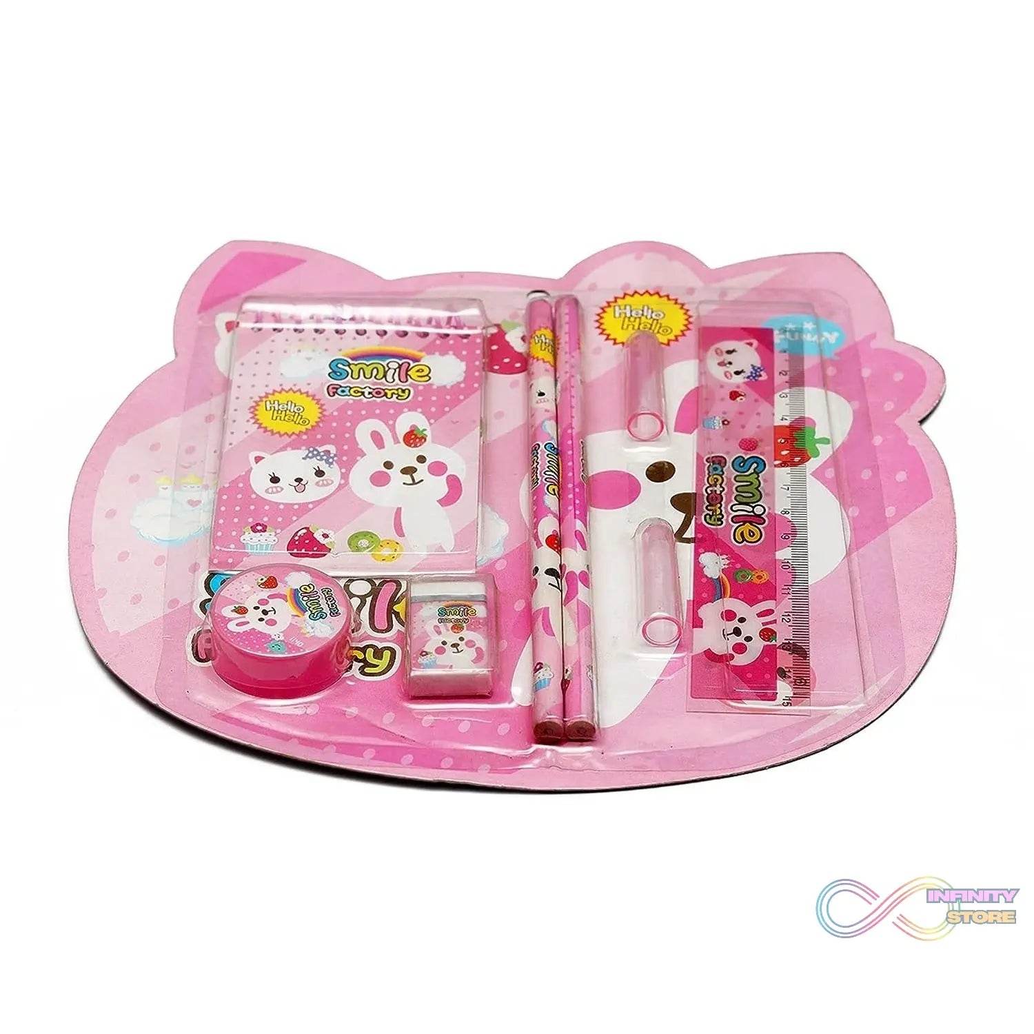 8 in1 Mix Stationery Gift Set for Kids, Stationary Set Including Pencil Ruler Rubber Pencil Sharpener, Pencil Cover, School, Office Product Gift - infinityexculsivestore.com