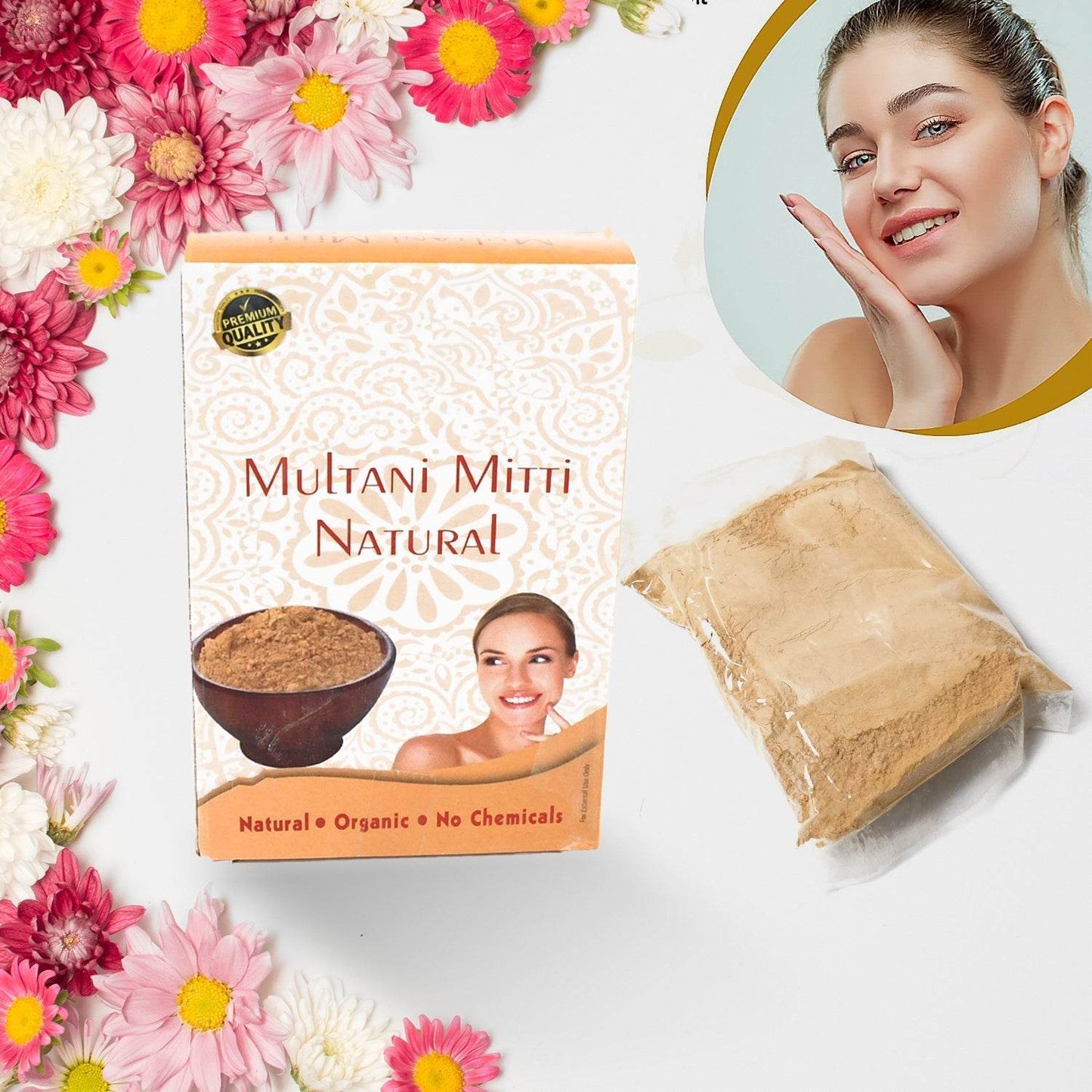 80gram Herbal Tan Removing Multani Mitti Face Pack For Skin Care Age Group - infinityexculsivestore.com