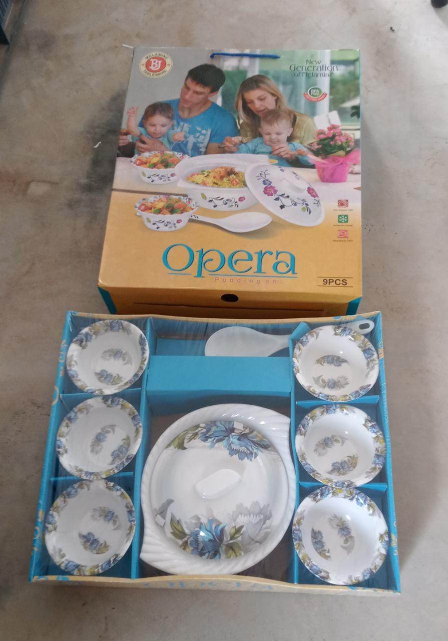 9 Pc Pudding Set used as a cutlery set for serving food purposes and sweet dishes and all in all kinds of household and official places etc. - infinityexculsivestore.com