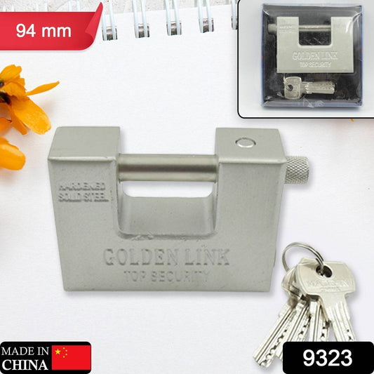 94mm Stainless Steel Padlock: Rectangular, Hardened Steel, 5 Keys - infinityexculsivestore.com