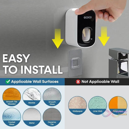 ABS Automatic Toothpaste Dispenser Space Saving for Home Bath Accessory (1 Pc) - infinityexculsivestore.com