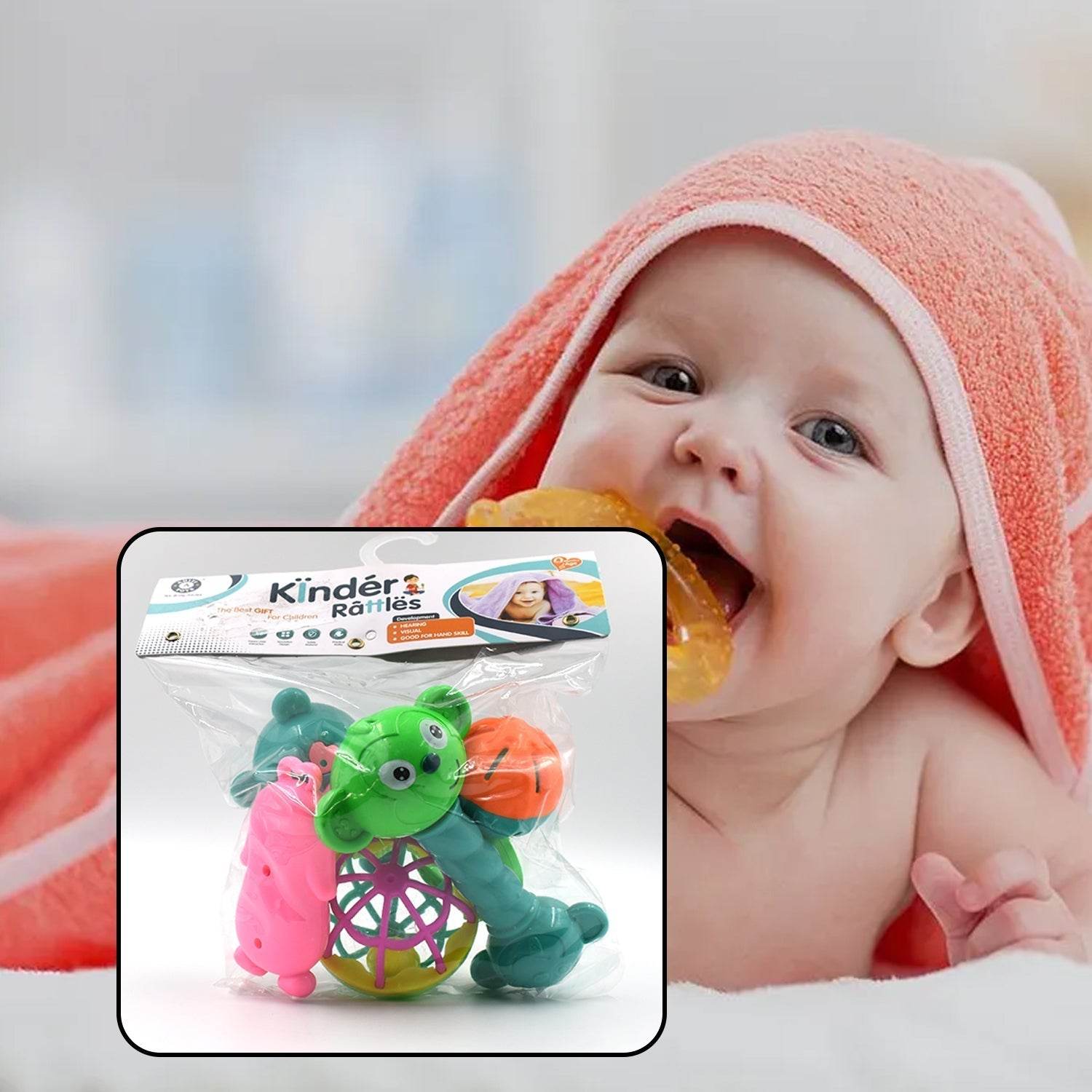 AT38 5Pc Rattles Baby Toy and game for kids and babies for playing and enjoying purposes. - infinityexculsivestore.com