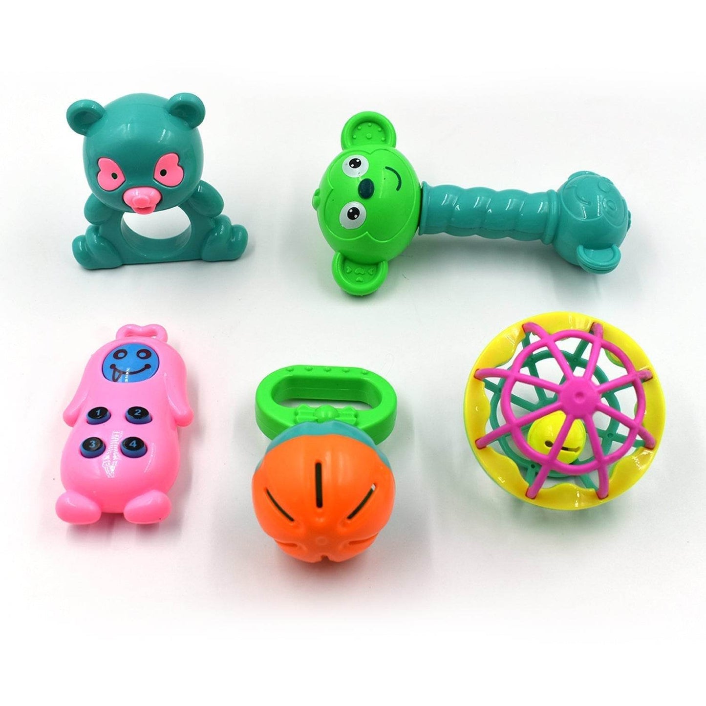 AT38 5Pc Rattles Baby Toy and game for kids and babies for playing and enjoying purposes. - infinityexculsivestore.com