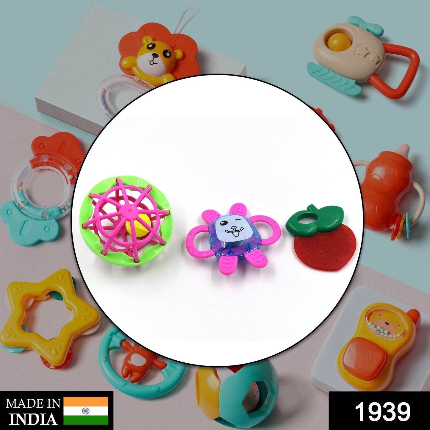 AT39 3Pc Rattles Baby Toy and game for kids and babies for playing and enjoying purposes. - infinityexculsivestore.com