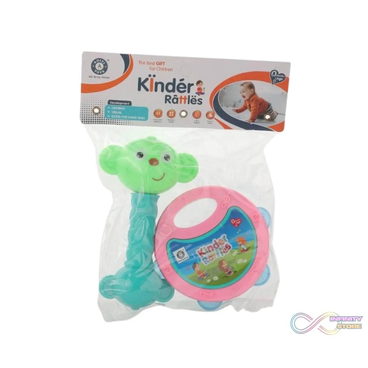 AT40 2Pc Rattles Baby Toy and game for kids and babies for playing and enjoying purposes. - infinityexculsivestore.com