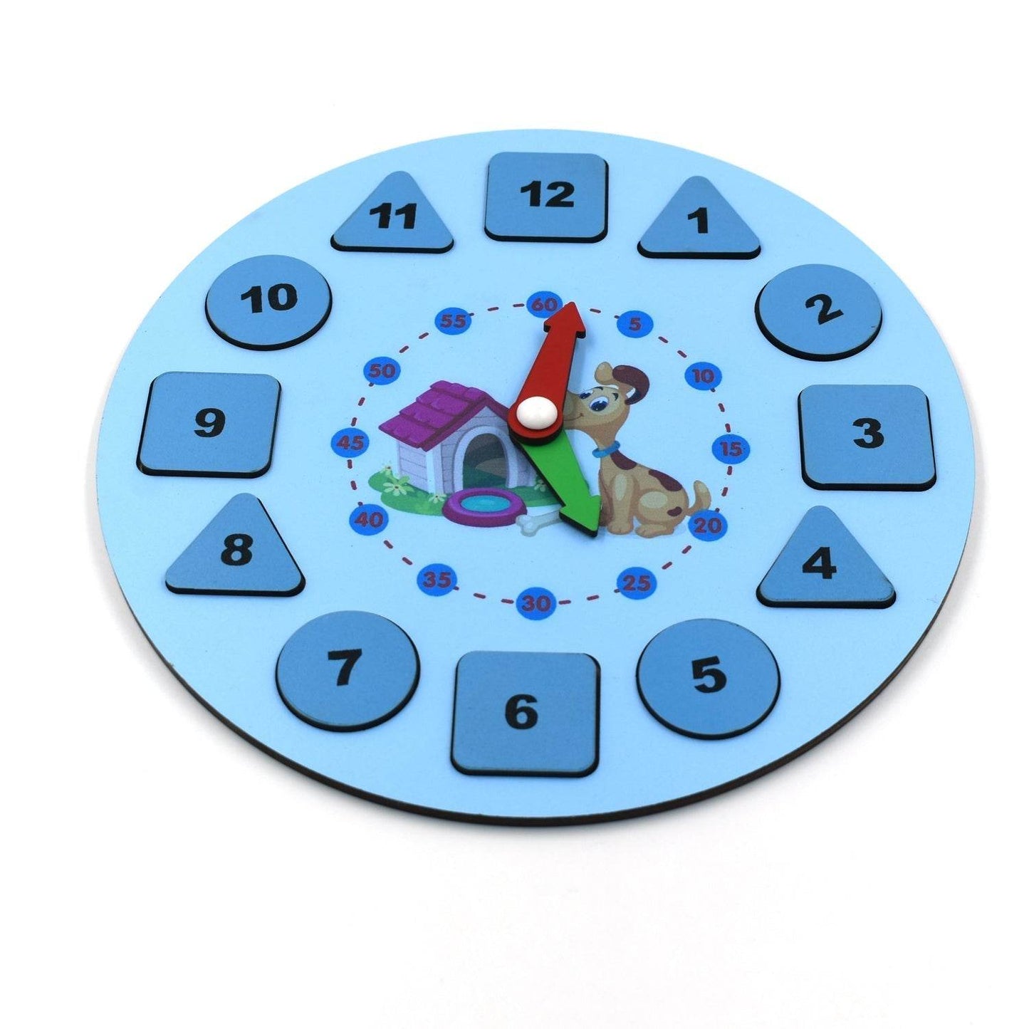 AT49 Wooden Clock Toy and game for kids and babies for playing and enjoying purposes. - infinityexculsivestore.com