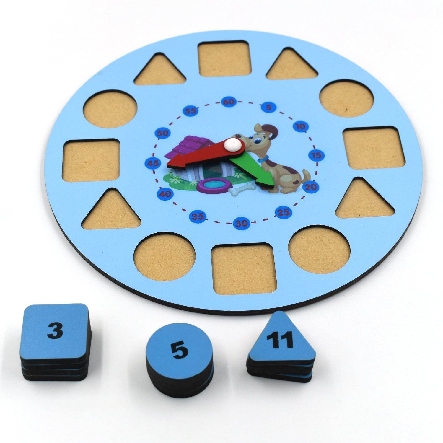 AT49 Wooden Clock Toy and game for kids and babies for playing and enjoying purposes. - infinityexculsivestore.com