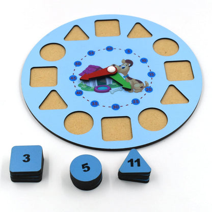 AT49 Wooden Clock Toy and game for kids and babies for playing and enjoying purposes. - infinityexculsivestore.com