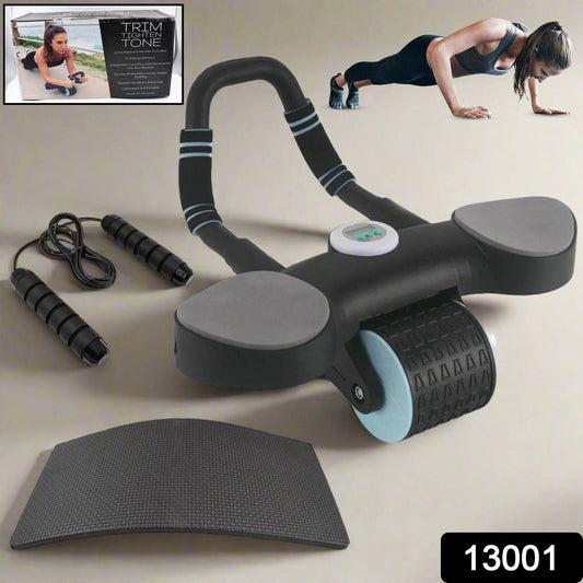 Abdominal Wheel Roller Widened Elbow Support Roller with Timer & Skipping Rope (1 Set) - infinityexculsivestore.com