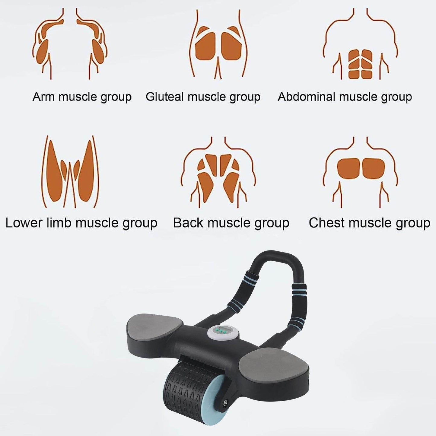 Abdominal Wheel Roller Widened Elbow Support Roller with Timer & Skipping Rope (1 Set) - infinityexculsivestore.com