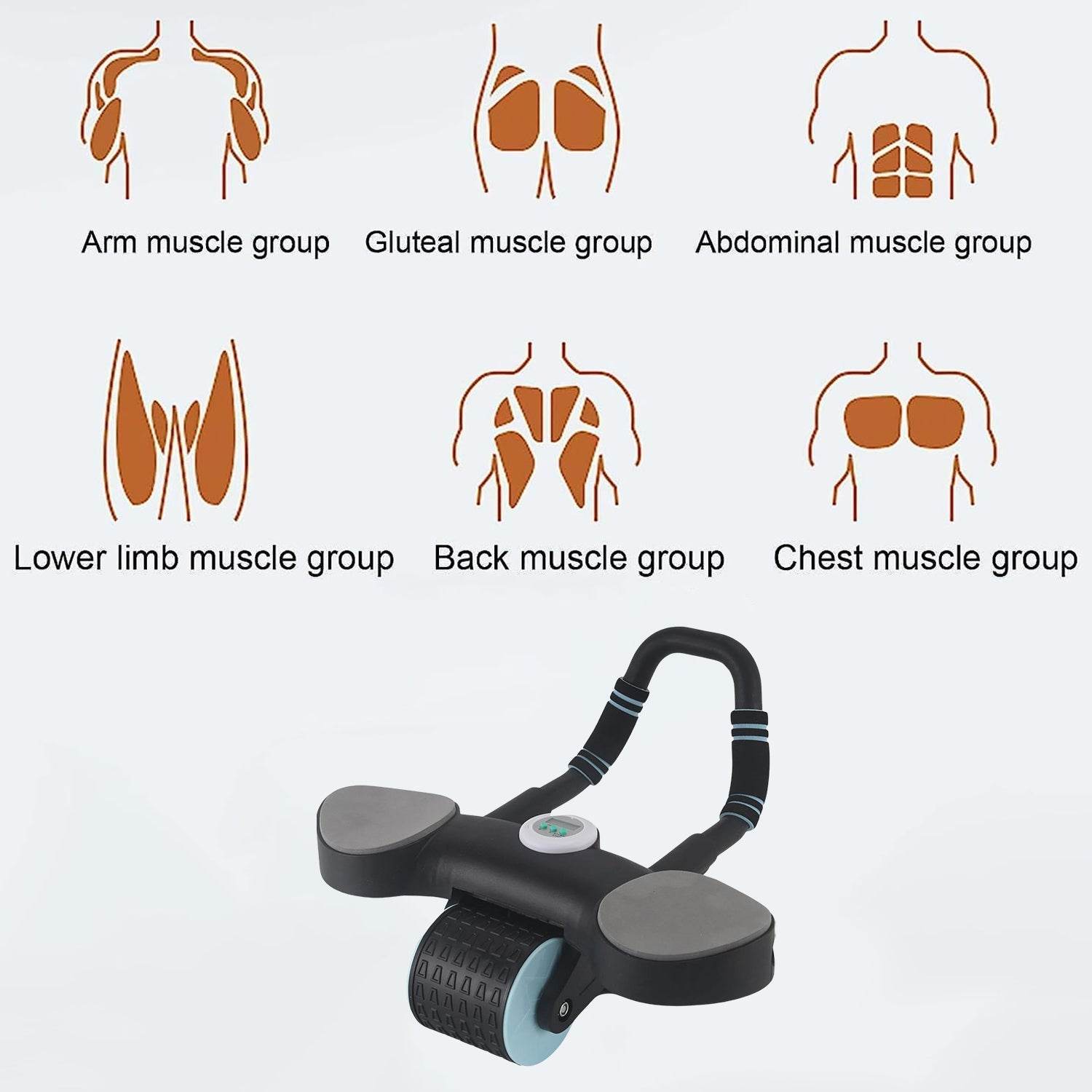Abdominal Wheel Roller Widened Elbow Support Roller with Timer & Skipping Rope (1 Set) - infinityexculsivestore.com