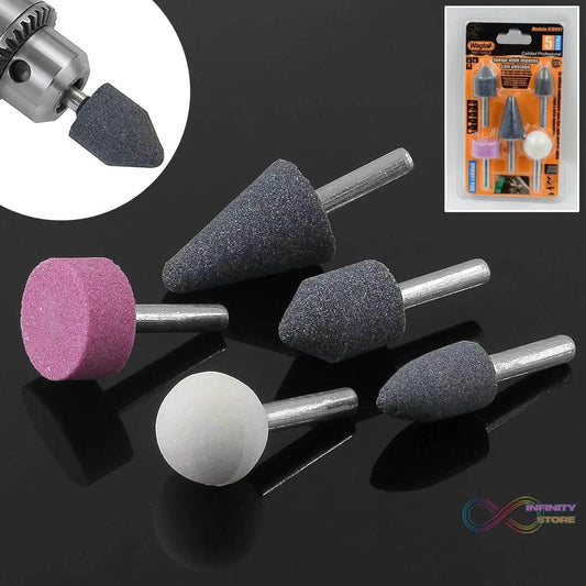 Abrasive Mounted Stone Grinding Wheel Head Grinding Burr Wheel Rotary Tools Set 5 Pcs - infinityexculsivestore.com