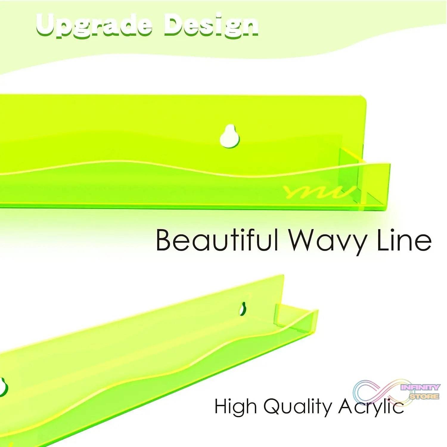 Acrylic Floating Shelves Wall Mounted Shelves (1 Pc / 38 Cm Long) - infinityexculsivestore.com