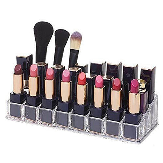 Acrylic Multi Purpose Lipstick Cosmetics Stand Display Holder 24 Section - infinityexculsivestore.com