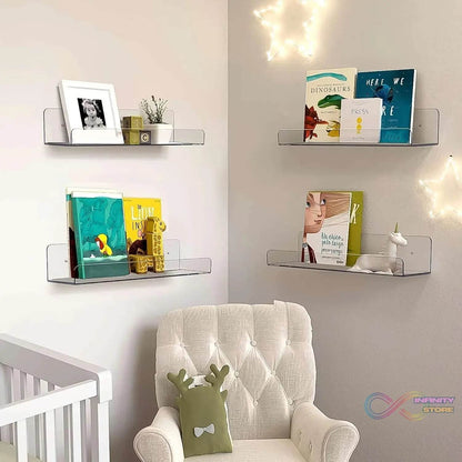 Acrylic Shelves, Clear Shelves Wall Mounted (38×11 Cm / 1 pc / With 2 Screw) - infinityexculsivestore.com