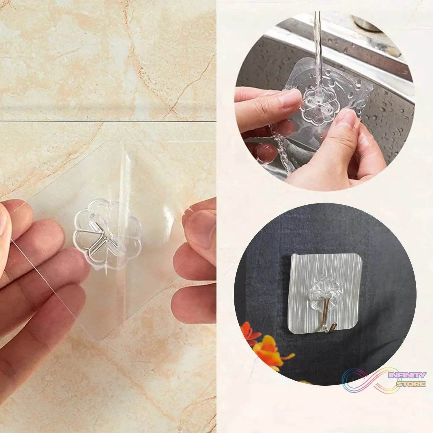 Adhesive Heavy-Duty Hooks for Kitchen and Bathroom ( 1 Pc ) - infinityexculsivestore.com