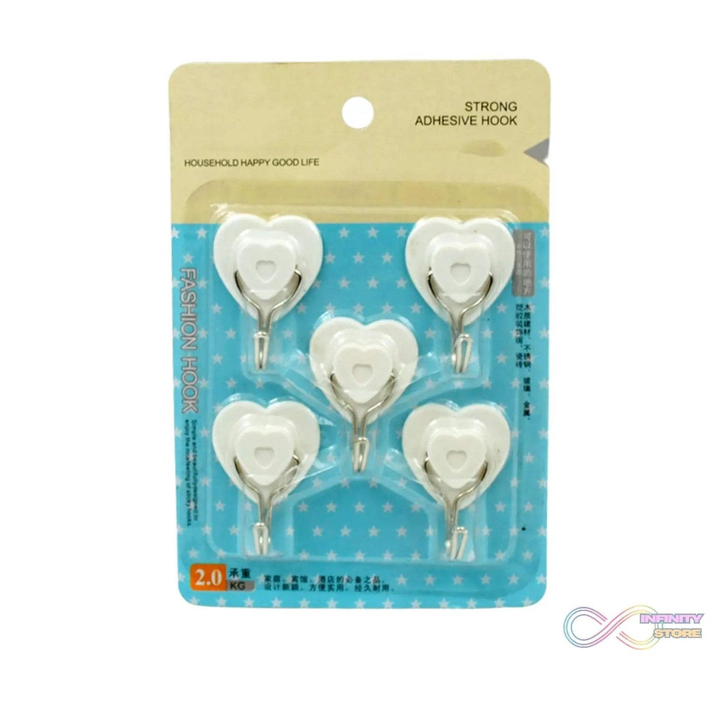 Multipurpose Strong Hook Self - Adhesive hooks for wall Heavy Plastic Hook, Sticky Hook Household For Home , Decorative Hooks, Bathroom & All Type Wall Use Hook , Suitable for Bathroom, Kitchen, Office (5 Pc Set) - infinityexculsivestore.com