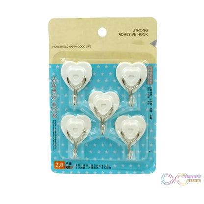 Multipurpose Strong Hook Self - Adhesive hooks for wall Heavy Plastic Hook, Sticky Hook Household For Home , Decorative Hooks, Bathroom & All Type Wall Use Hook , Suitable for Bathroom, Kitchen, Office (5 Pc Set) - infinityexculsivestore.com