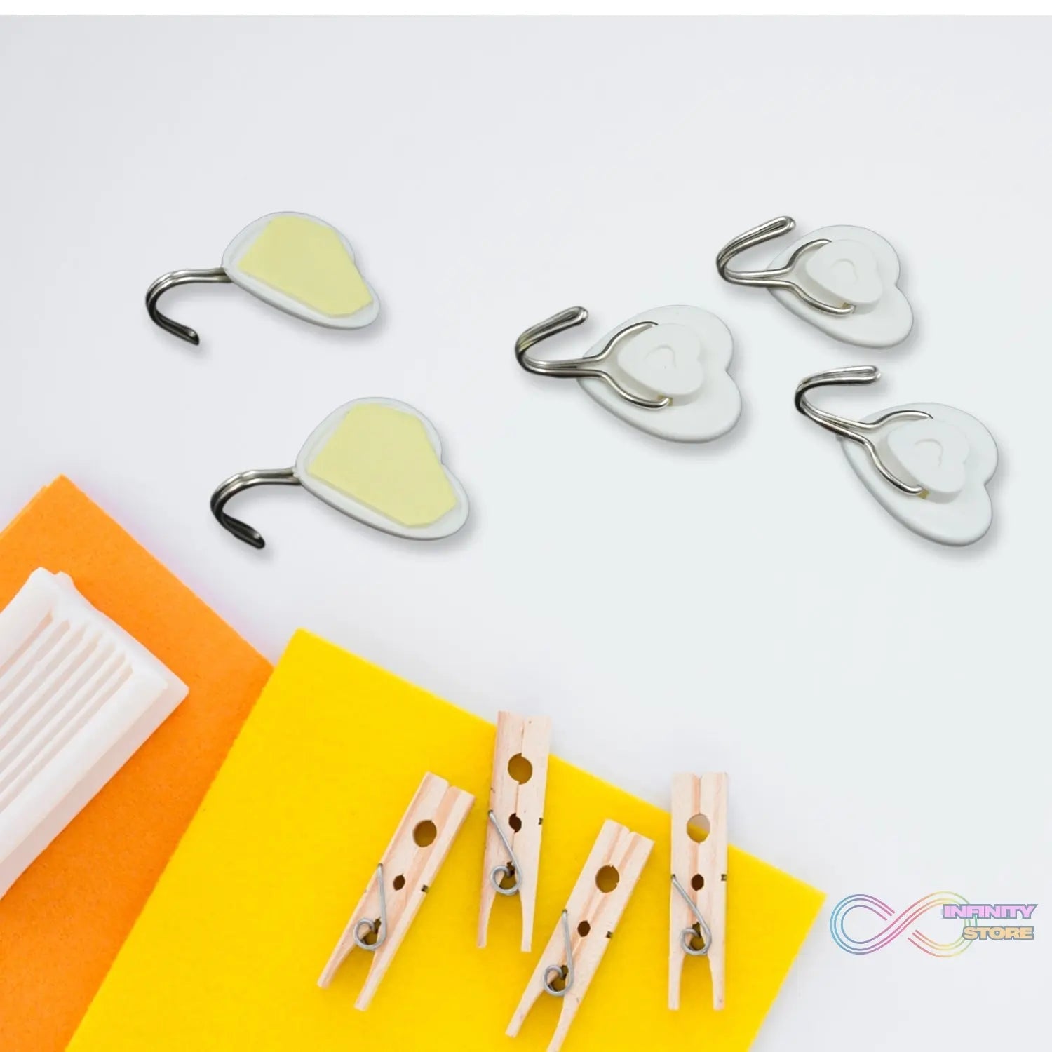 Multipurpose Strong Hook Self - Adhesive hooks for wall Heavy Plastic Hook, Sticky Hook Household For Home , Decorative Hooks, Bathroom & All Type Wall Use Hook , Suitable for Bathroom, Kitchen, Office (5 Pc Set) - infinityexculsivestore.com