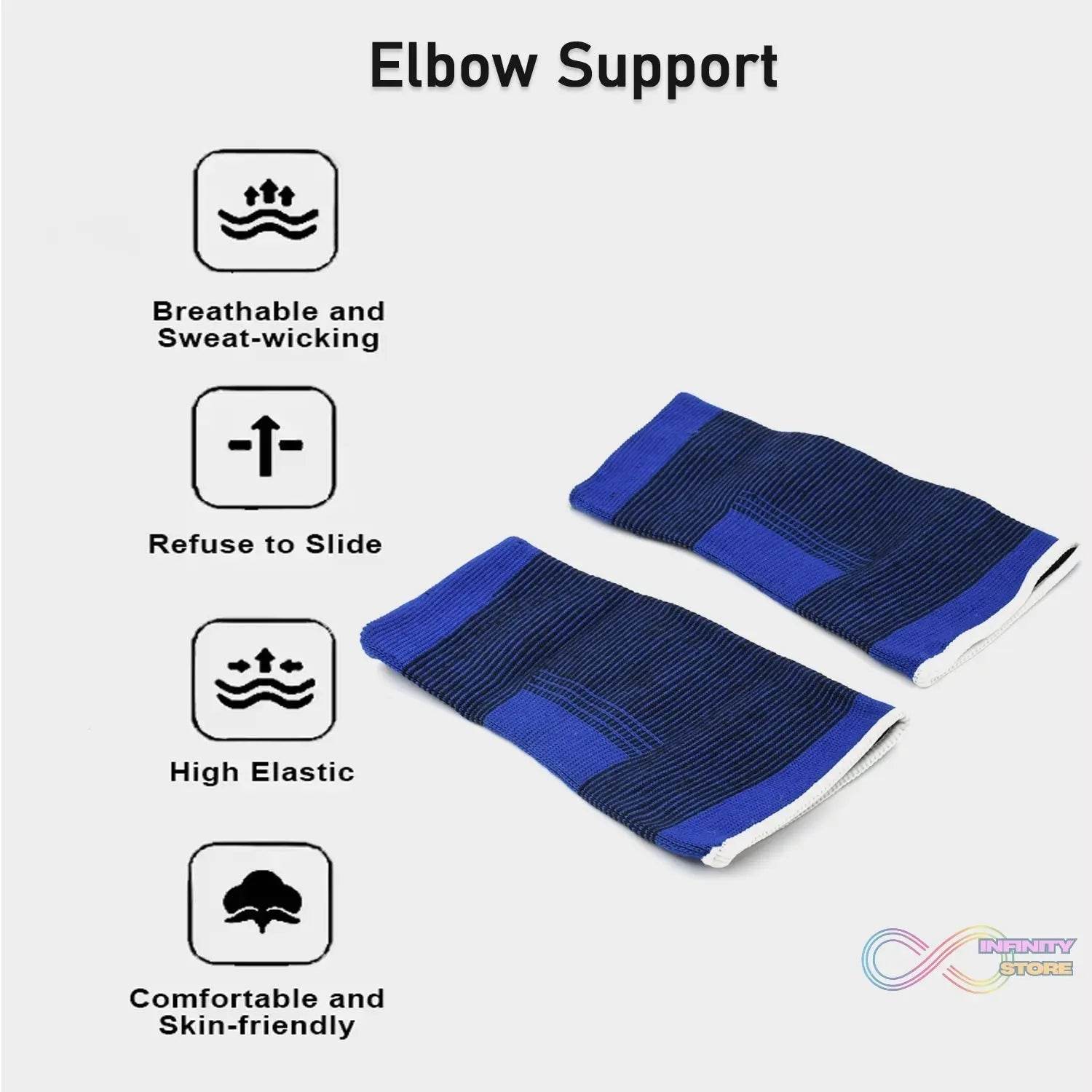 Adjustable Elbow Strap Compression Sleeves Supporter (1 Pair / With Color Box) - infinityexculsivestore.com