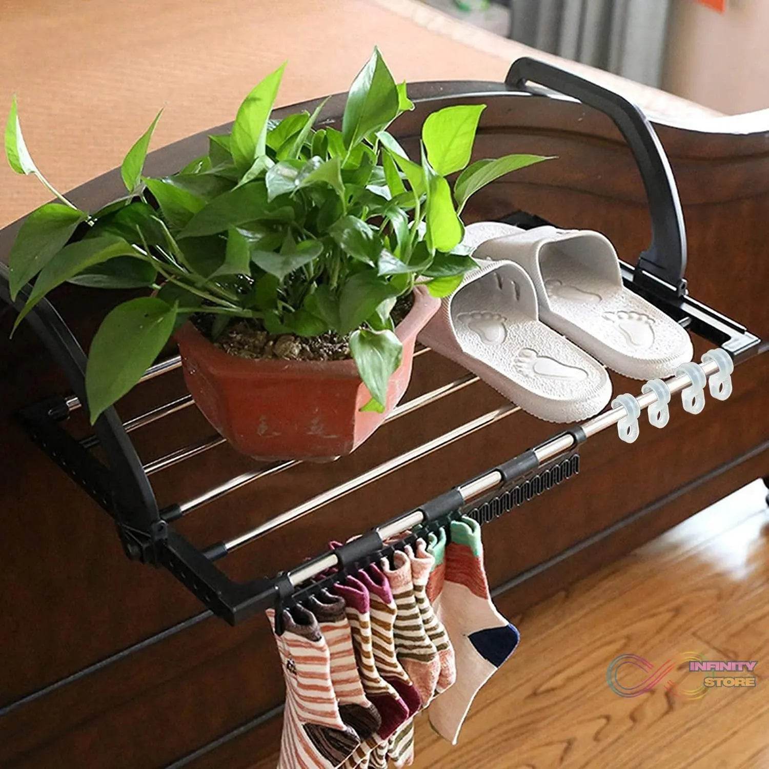 Adjustable Folding Clothes Drying Racks Hanger Shelf - infinityexculsivestore.com