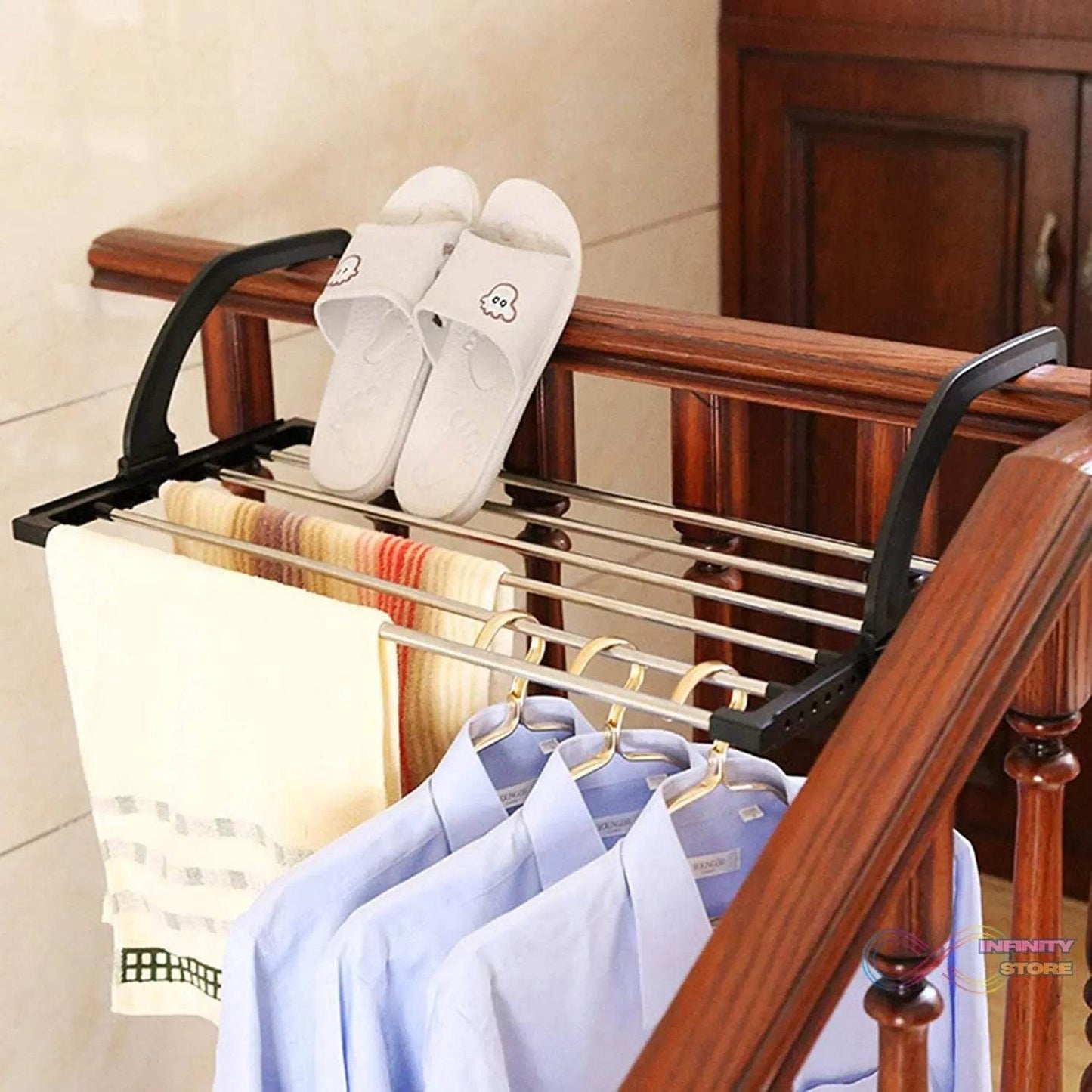 Adjustable Folding Clothes Drying Racks Hanger Shelf - infinityexculsivestore.com