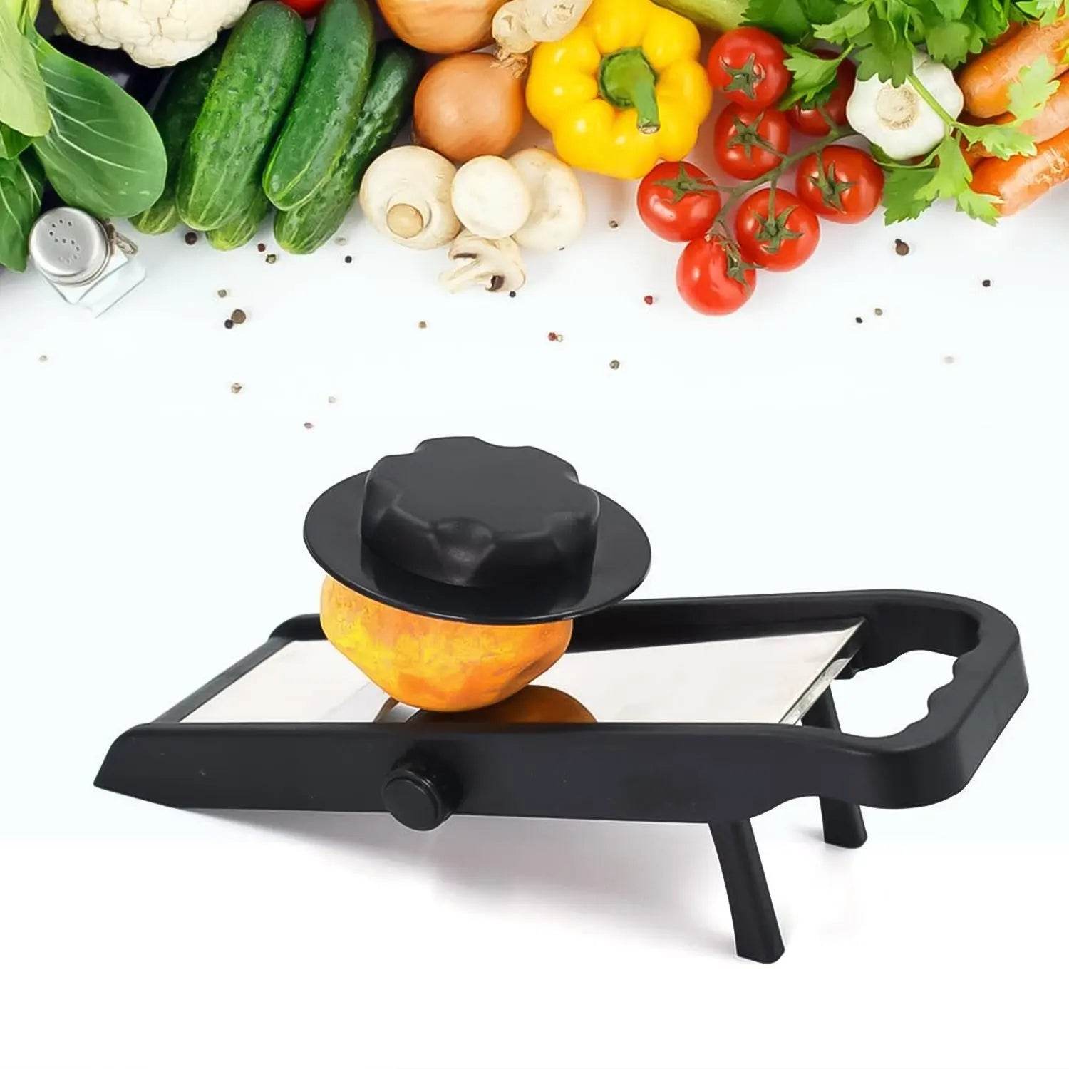 Adjustable Slicer, Stainless Steel and Plastic Premium Multipurpose Potato / Onion Slicer and Grater (1 Pc) - infinityexculsivestore.com