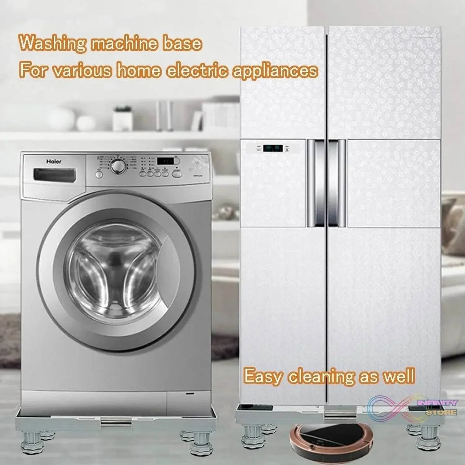 Adjustable Washing Machine Stand (1 Pc / 67×67 Cm Long Adjust) - infinityexculsivestore.com