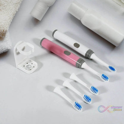 Adult Waterproof Electric Toothbrush Strong Sonic Charging with 4 Toothbrush Head and a toothbrush holder - infinityexculsivestore.com