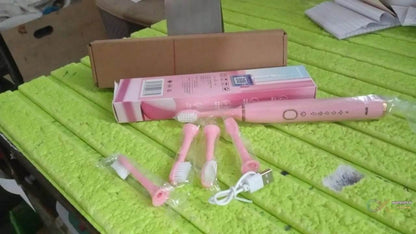 Adult Waterproof Electric Toothbrush with Extra 4 Toothbrush Head (1 Pc / USB Charging Operated / Mix Colour) - infinityexculsivestore.com