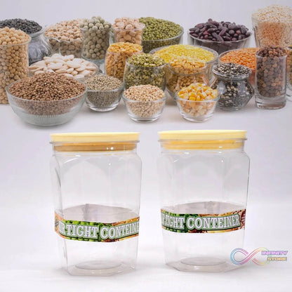 Air Tight Kitchen Storage Container for Rice | Dal | Atta, BPA - Free, Flour | Cereals | Snacks | Stackable | Modular, Round. (Approx - 1100Ml, Set of 2pcs) - infinityexculsivestore.com