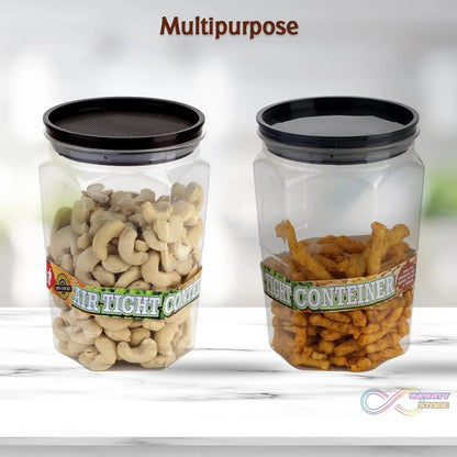 Air Tight Kitchen Storage Container for Rice | Dal | Atta, BPA - Free, Flour | Cereals | Snacks | Stackable | Modular, Round. (Approx - 1100Ml, Set of 2pcs) - infinityexculsivestore.com