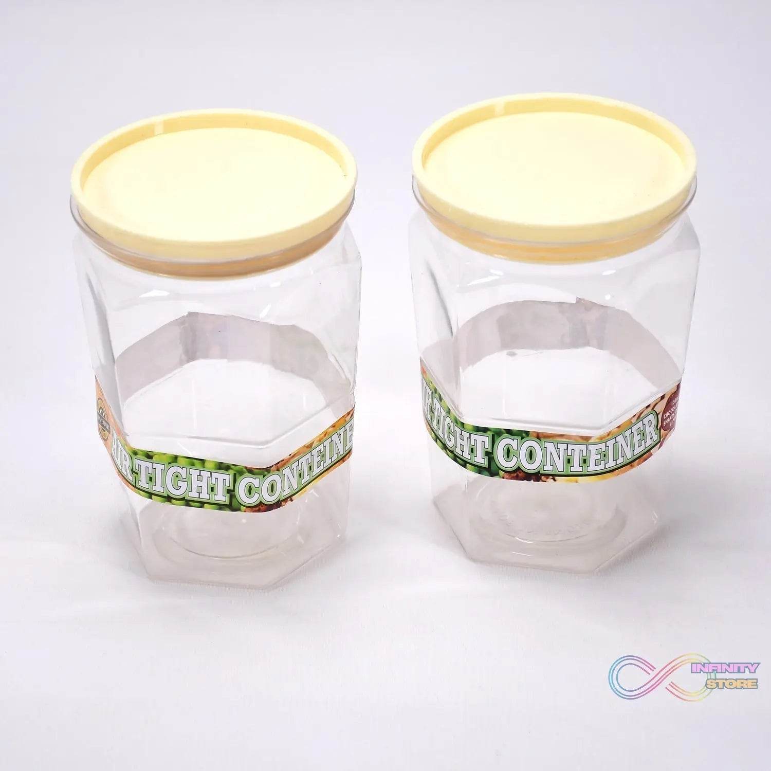 Air Tight Kitchen Storage Container for Rice | Dal | Atta, BPA - Free, Flour | Cereals | Snacks | Stackable | Modular, Round. (Approx - 1100Ml, Set of 2pcs) - infinityexculsivestore.com